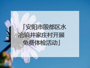 安阳市殷都区水冶镇井家庄村开展免费体检活动